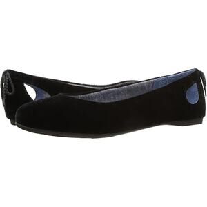 NWT DR. SCHOLL'S WOMEN'S BLACK MEMORY FOAM BACK CUT-OUT GOSSIP BALLET FLATS 8